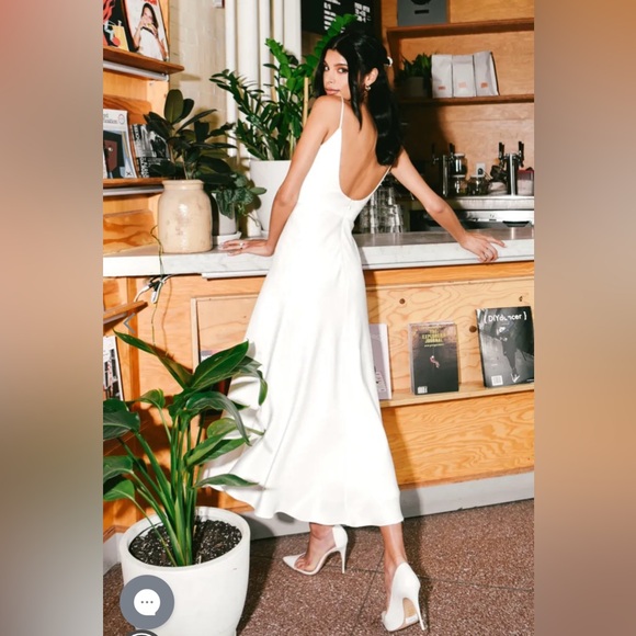 NWT Jenny Yoo Castilla Ivory Midi Dress - Picture 7 of 7